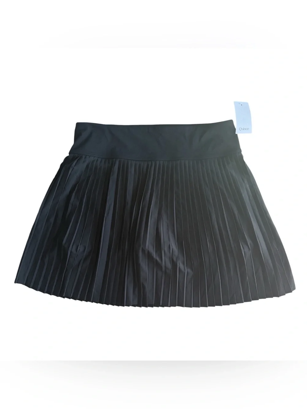 Quince Black Court Sport Pleated Tennis Skirt Skort Built In Shorts XL BNWT
